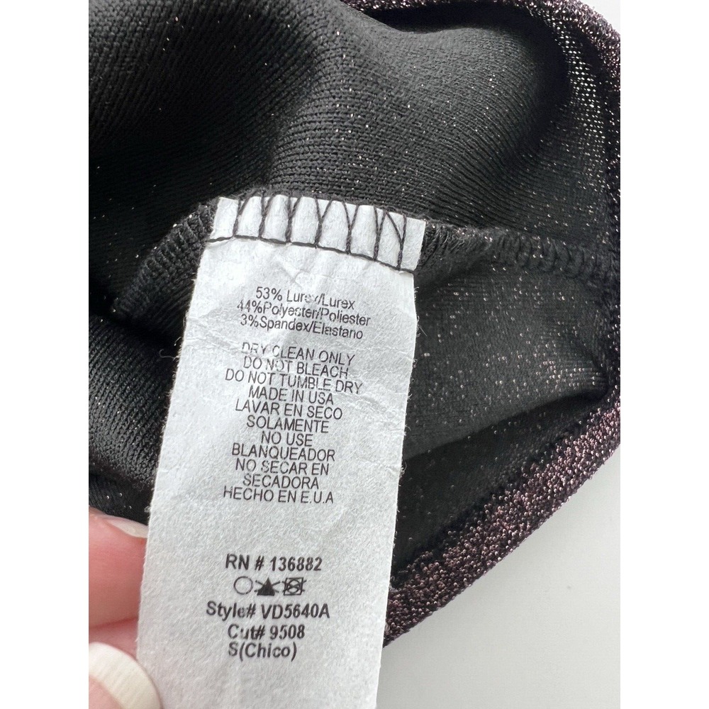 Windsor Shimmer Bodycon Mini Dress Sz S Plunge neckline wrap skirt cocktail - Picture 11 of 13